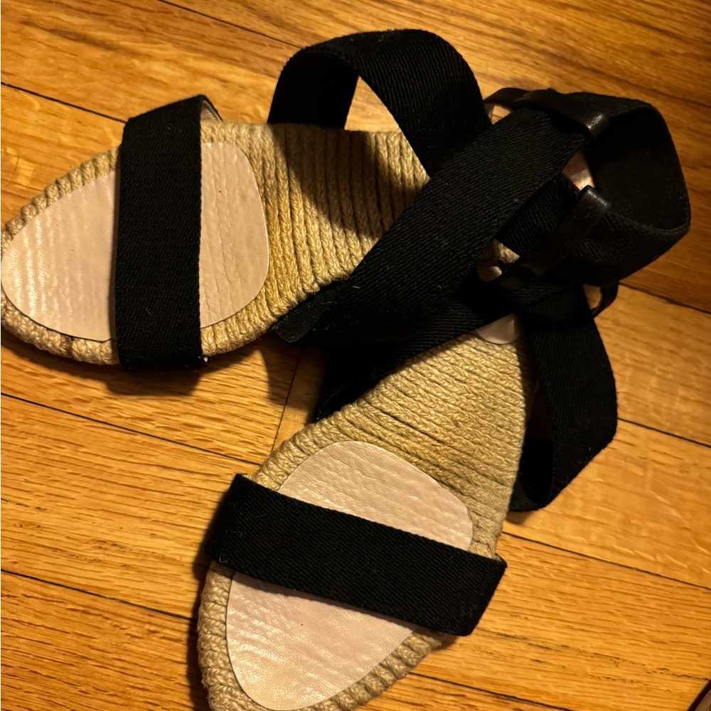 Michael Kors Black Espadrille Wrap Sandals
